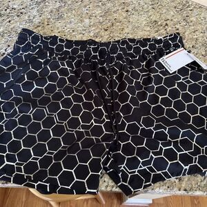 Sports Illustrated Women’s Black Athletic Shorts Zip Pockets Geometric 2X